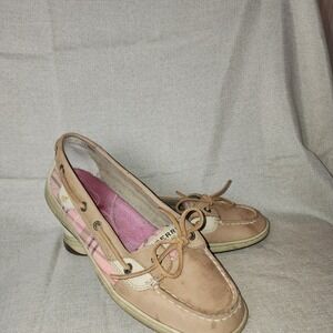 Sperry Top-Sider Pink Plaid Women's Boat Shoes 9.5 Preppy Nautical Beach Coastal